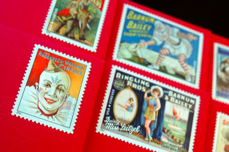 circus postage stamps