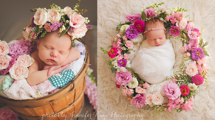 newborn with flowers around, newborn flowers photo, newborn photo ideas